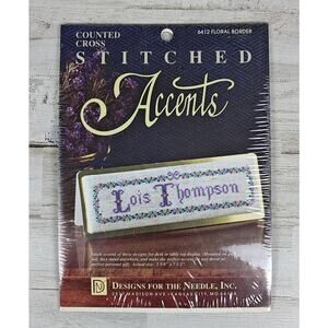 Designs for the Needle Inc Counted Cross Stitched Accents NIP 6412 Floral Border